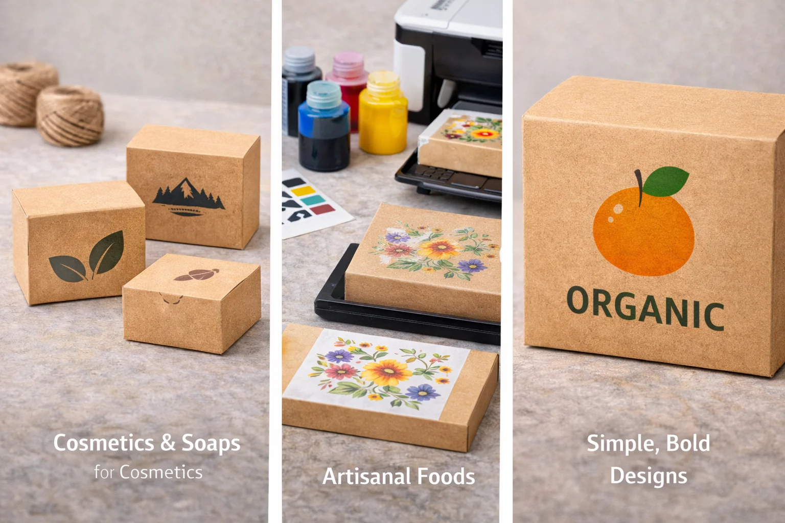 Custom printing on a Kraft box